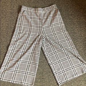 Plaid culotte pants